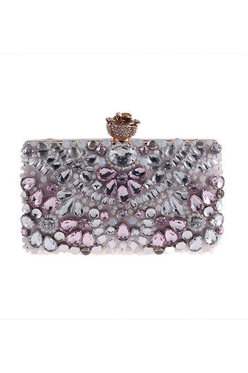 Rhinestone Light Pink Sparkly Evening Clutch Torba